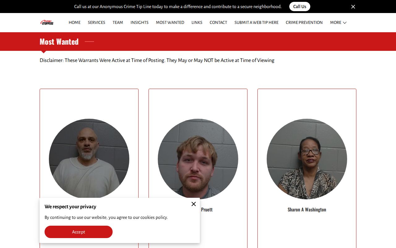 Morgan Scott and Cass Crime Stoppers regional most wanted page